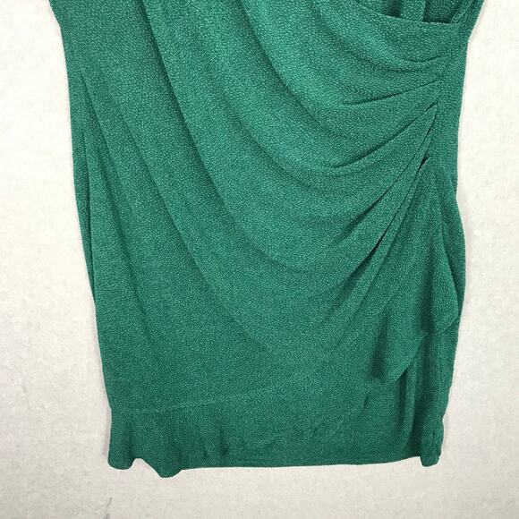 General Good Dress 2X Wrap Ruffle Textured Slinky Liquid Career Stretch Kelly - Picture 5 of 13